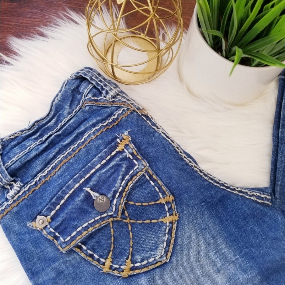 Bootcut thick stitch jeans